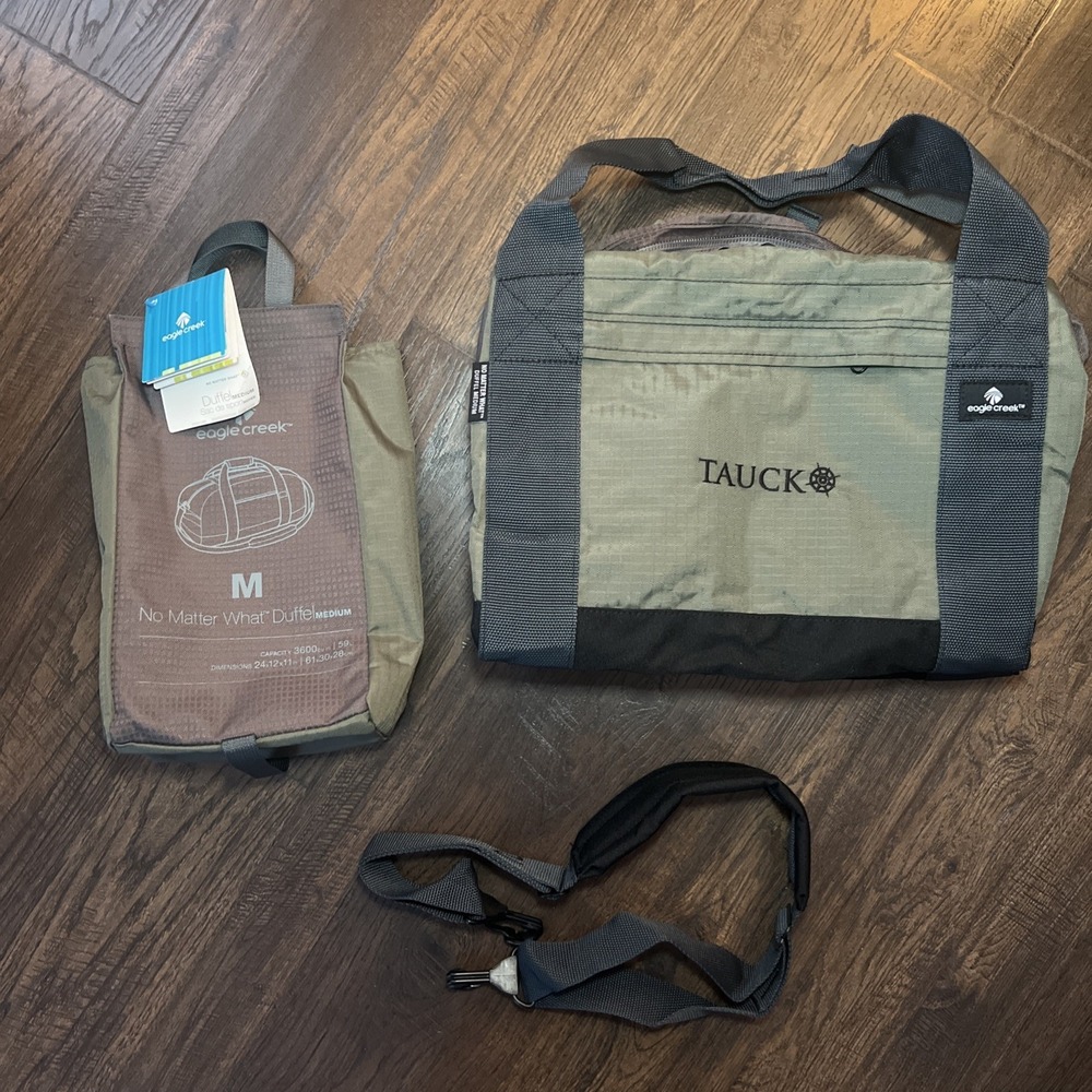 EAGLE CREEK Cypress Army Green NO MATTER WHAT Medium Duffel Travel Bag  Strap